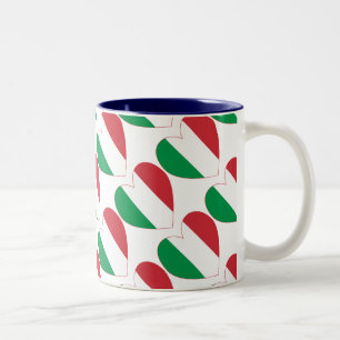 Tasse 2 Couleurs Carrelage du coeur du drapeau italien