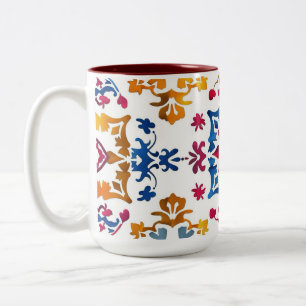 Tasse 2 Couleurs Carrelage en étoile coloré mexicain