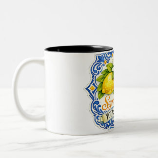 Tasse 2 Couleurs Carrelage Méditerranéen Citron –  Art à l'aquarell