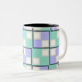 Tasse 2 Couleurs Carrés cool violet (Devant droit)