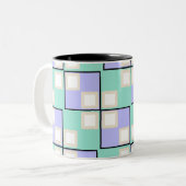 Tasse 2 Couleurs Carrés cool violet (Devant gauche)