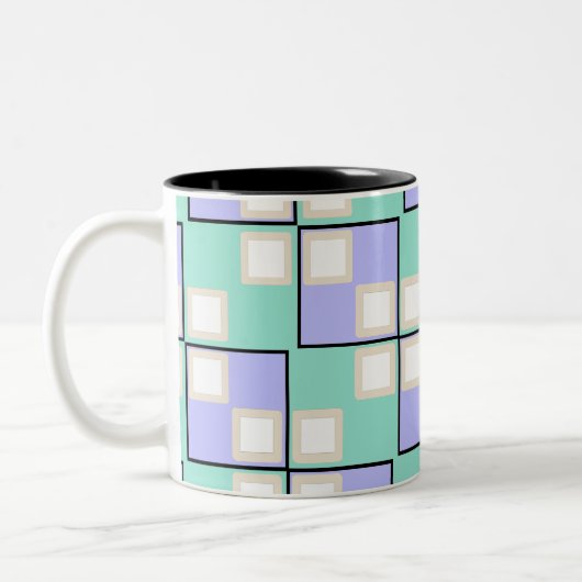 Tasse 2 Couleurs Carrés cool violet (Gauche)