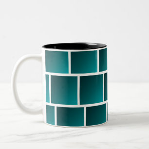 Tasse 2 Couleurs Carrés de sarcelle dégradés