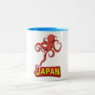 Tasse 2 Couleurs carte animée de calmar géant du Japon