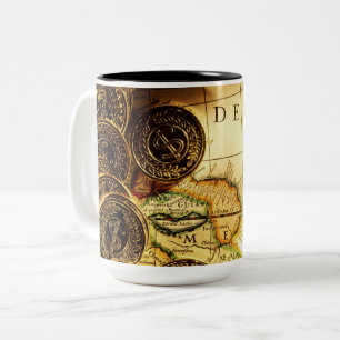 Tasse 2 Couleurs Carte au trésor de l'or des Pirates