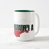 Tasse 2 Couleurs Carte Bulgarie moderne simple Lettre Drapeau Souve (Devant droit)
