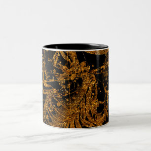 Tasse 2 Couleurs Carte Céleste Signe Astrologique Or Scorpion
