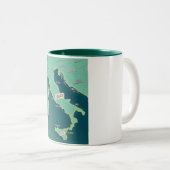 Tasse 2 Couleurs Carte Classique De L'Italie (Devant droit)