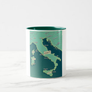 Tasse 2 Couleurs Carte Classique d'Italie
