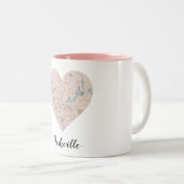 Tasse 2 Couleurs Carte de coeur de Nashville (Devant droit)