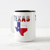 Tasse 2 Couleurs Carte de drapeau avec le Texas (Devant gauche)