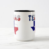 Tasse 2 Couleurs Carte de drapeau avec le Texas (Centre)