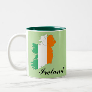 Tasse 2 Couleurs Carte de drapeau de l'Irlande