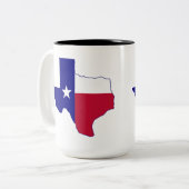 Tasse 2 Couleurs Carte de drapeau du Texas (Devant gauche)