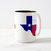 Tasse 2 Couleurs Carte de drapeau du Texas (Devant droit)