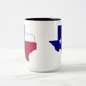 Tasse 2 Couleurs Carte de drapeau du Texas (Centre)