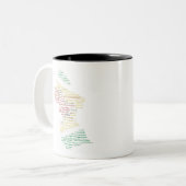 Tasse 2 Couleurs Carte de Guyana avec districts (Devant gauche)