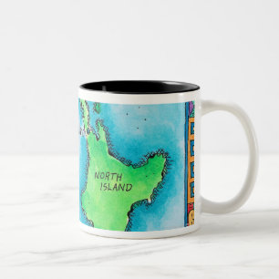 Tasse 2 Couleurs Carte de la Nouvelle Zélande