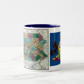 Tasse 2 Couleurs Carte de la Pennsylvanie et drapeau d'état (Centre)