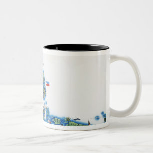 Tasse 2 Couleurs Carte de l'Asie du sud-est