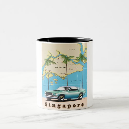Tasse 2 Couleurs carte de Singapour (Centre)