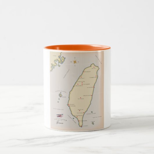 Tasse 2 Couleurs Carte de Taïwan (Centre)