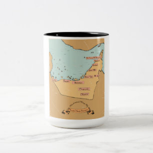 Tasse 2 Couleurs Carte de voyage Bahrain Vintage