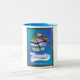 Tasse 2 Couleurs Carte de voyage de Nias Island Indonésie