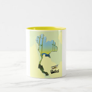 Tasse 2 Couleurs Carte de voyage en Thaïlande