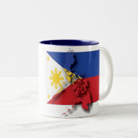 CARTE DES DRAPEAUX FILIPINO Philippines Écriture C