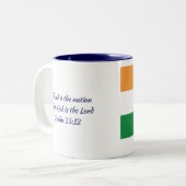 Tasse 2 Couleurs CARTE DES DRAPEAUX INDIENS Écritures Customisées B (Devant gauche)