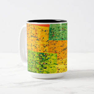 Tasse 2 Couleurs Carte des États-Unis avec des épingles