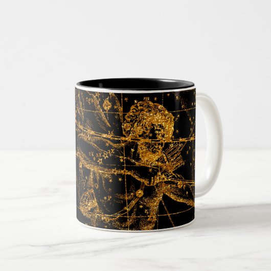 Tasse 2 Couleurs Carte des étoiles célestes Astrological Gold Sagit (Devant droit)