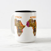 Tasse 2 Couleurs Carte des fleurs en Afrique (Devant gauche)