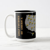 Tasse 2 Couleurs Carte Des Parcours De Golf D'Amérique (Gauche)