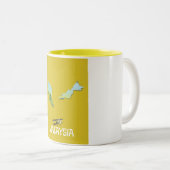 Tasse 2 Couleurs Carte des voyages en Malaisie (Devant droit)