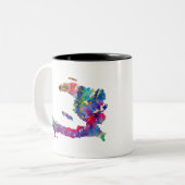 Tasse 2 Couleurs carte d'Haïti (Devant gauche)