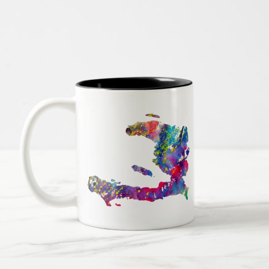 Tasse 2 Couleurs carte d'Haïti (Gauche)