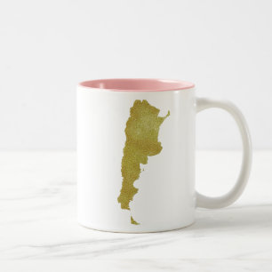 Tasse 2 Couleurs Carte dorée de l'Argentine - Argentine Dorada
