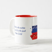 Tasse 2 Couleurs CARTE DRAPEAU RUSSE Écriture Customisée (Devant gauche)