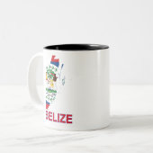 Tasse 2 Couleurs Carte du Belize (Devant gauche)