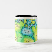 Tasse 2 Couleurs Carte du Canada (Centre)