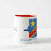 Tasse 2 Couleurs CARTE DU DRAPEAU CONGO Écriture Customisée (Centre)