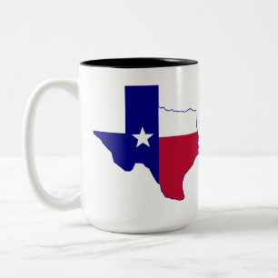 Tasse 2 Couleurs Carte du drapeau du Texas