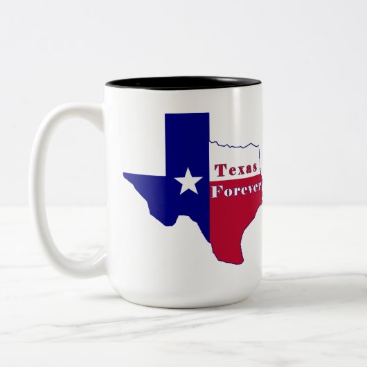 Tasse 2 Couleurs Carte du drapeau Texas Forever (Gauche)