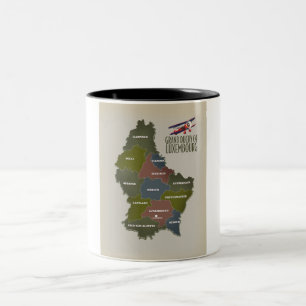 Tasse 2 Couleurs Carte du Grand-Duché de Luxembourg