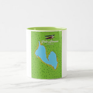 Tasse 2 Couleurs Carte du lac Almanor California USA