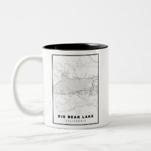 Tasse 2 Couleurs Carte du lac Big Bear