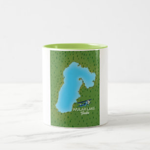 Tasse 2 Couleurs Carte du lac Wular Inde