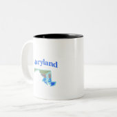 Tasse 2 Couleurs Carte du Maryland (Devant gauche)